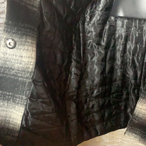 Buffalo David Bitton Black/White Plaid Wool Coat With Removable Collar Size XL - Picture 9 of 15